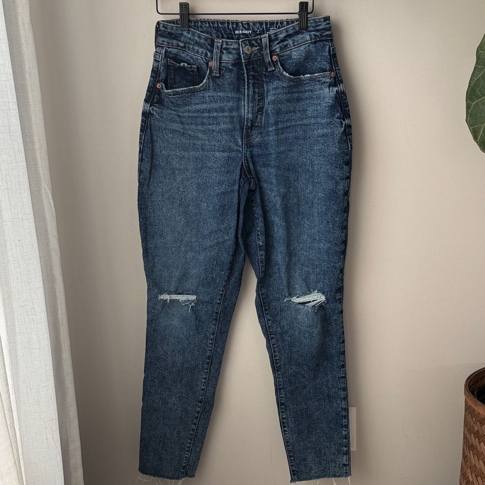 Old Navy High Rise OG Straight Secret Slim Pockets 80s Acid Wash Denim